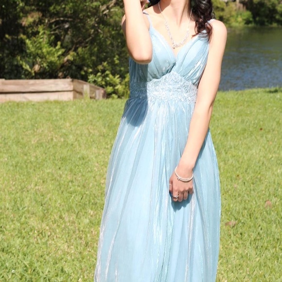 Macys light blue prom dress - Picture 1 of 2